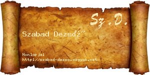 Szabad Dezső névjegykártya
