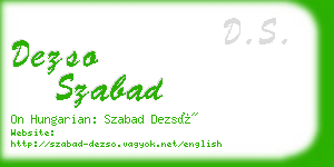 dezso szabad business card